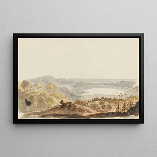 Carlo Labruzzi - View of Lake Nemi looking towards Rome.webp