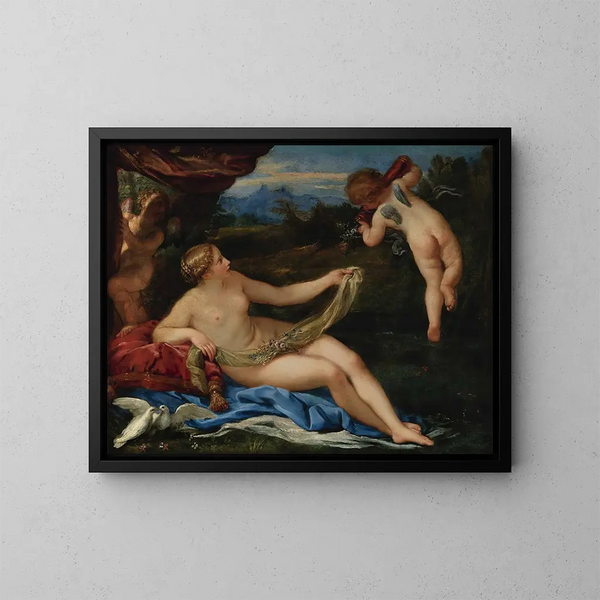 Venus en Cupido - Carlo Maratti — ingelijst kunstwerk aan de muur