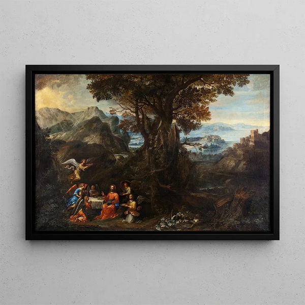Heroic Landscape Painting - Carracci School — framed artwork on a wall