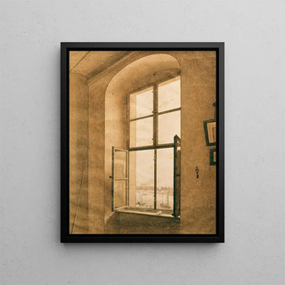 Caspar David Friedrich - Blick aus dem Atelier des Knstlers in Dresden auf die Elbe linkes Fenster.webp