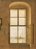 Uitzicht vanaf de atelier van de kunstenaar, rechterraam - Caspar David Friedrich — weergave van het kunstwerk