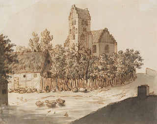 Kerk van Lyngby - Caspar David Friedrich — weergave van het kunstwerk