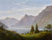 Landschap met bergmeer in de ochtend - Caspar David Friedrich — weergave van het kunstwerk