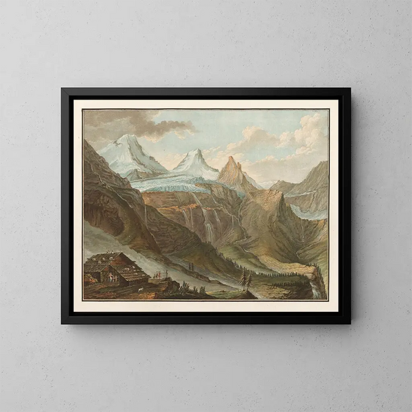 van Breithorn uitzicht vanaf de Breithlauwinen-gletsjer - Caspar Wolf — ingelijst kunstwerk aan de muur