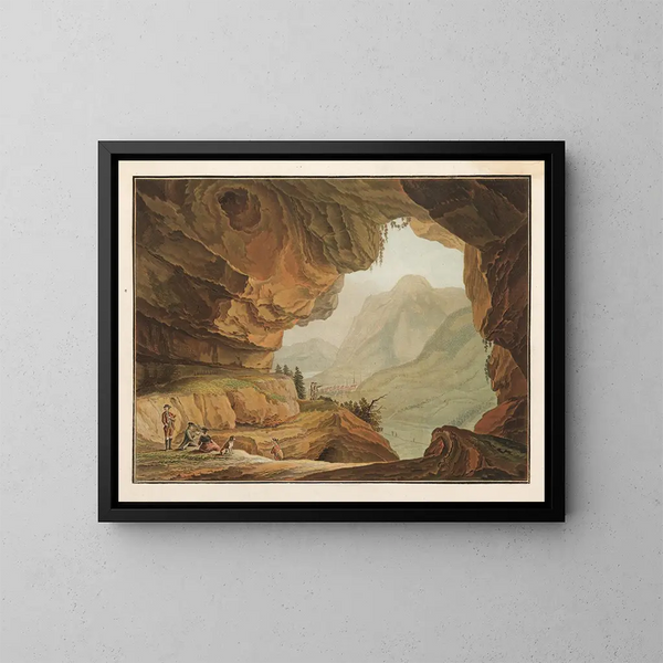 Vue de la caverne du Dragon dans le canton d'Unterwalden - Caspar Wolf — ingelijst kunstwerk aan de muur