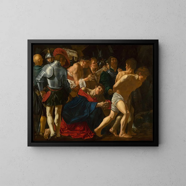 De Christus die het kruis draagt - Cecco del Caravaggio — ingelijst kunstwerk aan de muur