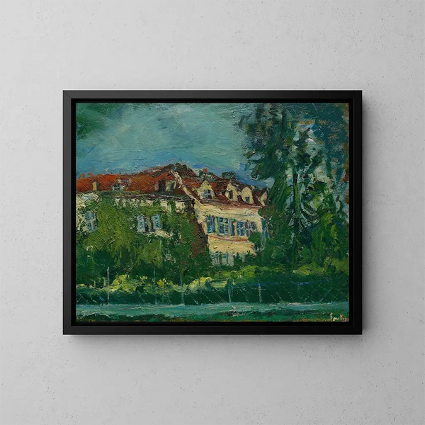Landschap met huis - Chaïm Soutine — ingelijst kunstwerk aan de muur