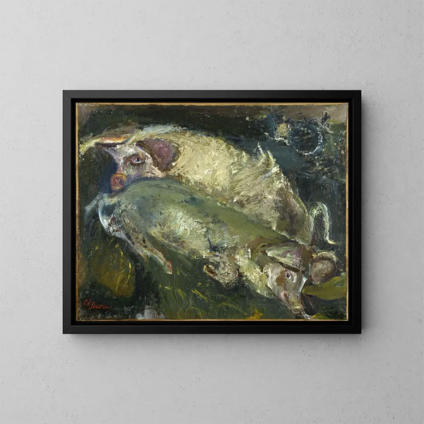 De varkens - Chaïm Soutine — ingelijst kunstwerk aan de muur