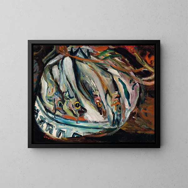 Natuurstudie met vissen - Chaïm Soutine — ingelijst kunstwerk aan de muur