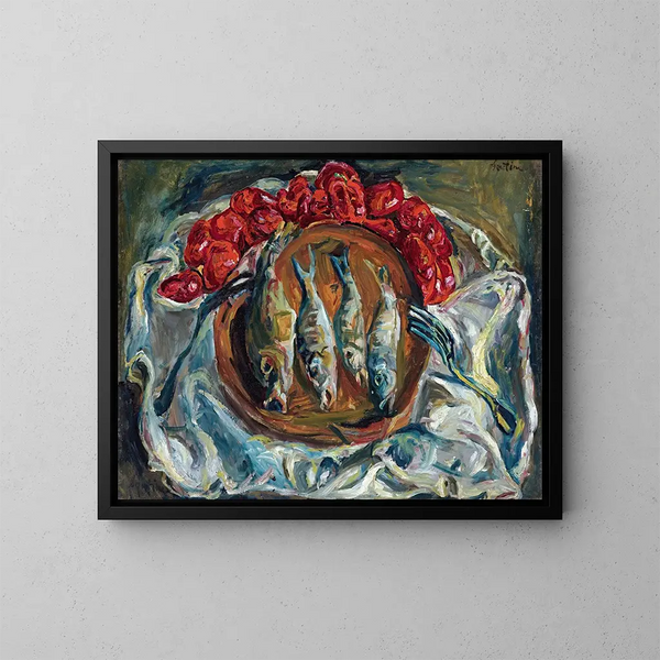 Vissen en tomaten - Chaïm Soutine — ingelijst kunstwerk aan de muur