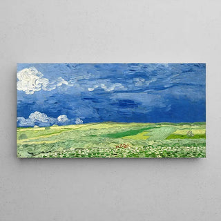 Wheat fields under a rainy sky - Vincent Van Gogh | Art print Wall decoration painting poster copy