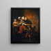 Eneüs redt zijn vader uit de brand van Troje - Charles André van Loo — ingelijst kunstwerk aan de muur