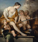 Venus en Cupido's met de armen van Mars - Charles André van Loo — weergave van het kunstwerk
