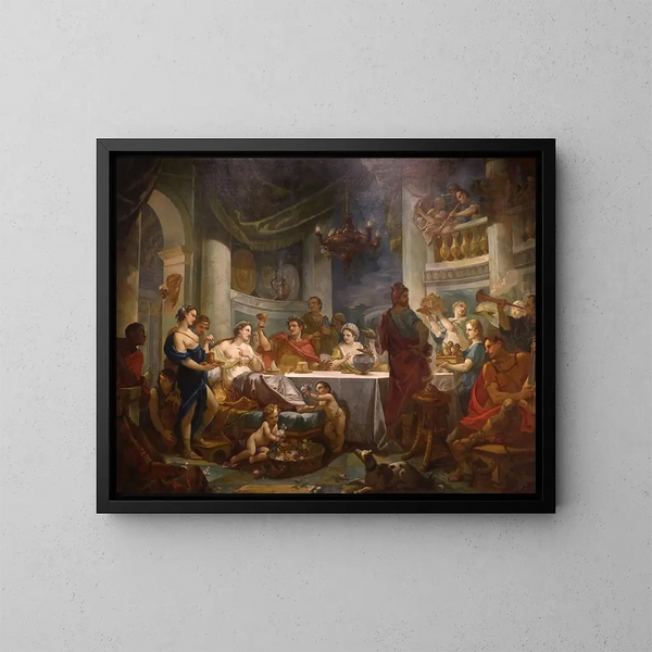 De maaltijd van Cleopatra en Marcus Antonius - Charles-Joseph Natoire — ingelijst kunstwerk aan de muur