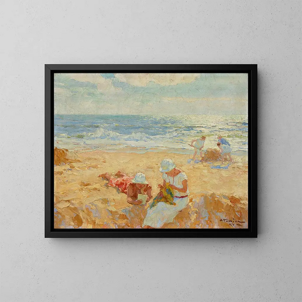Strandhoek - Charles Atamian — ingelijst kunstwerk aan de muur