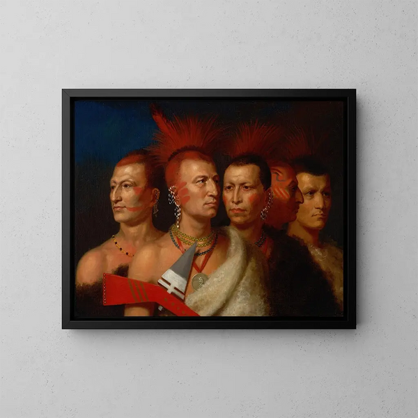 Jeune Omahaw, oorlogseagle, Petite Missouri en Pawnees - Charles Bird King — ingelijst kunstwerk aan de muur