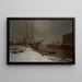 Port of London under Snow - Charles Brooke Branwhite — framed artwork on a wall