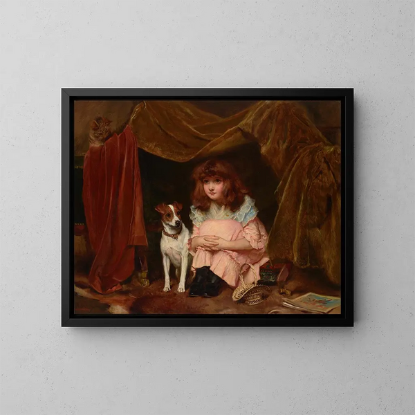 Een houten hut - Charles Burton Barber — ingelijst kunstwerk aan de muur