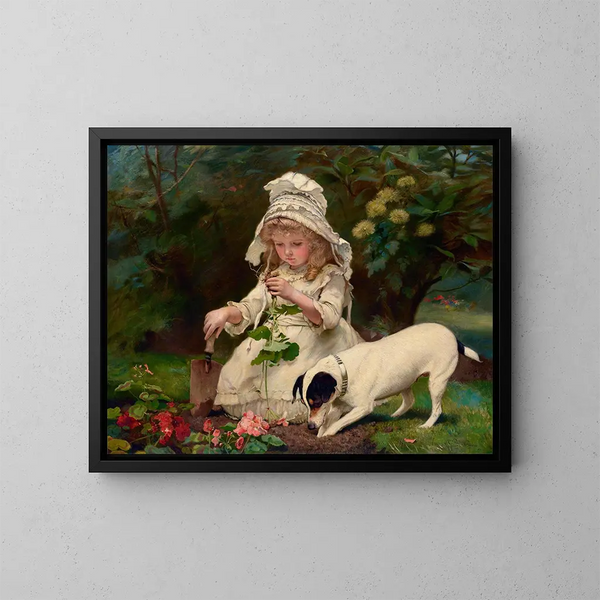 Jardiniers amateurs - Charles Burton Barber — ingelijst kunstwerk aan de muur