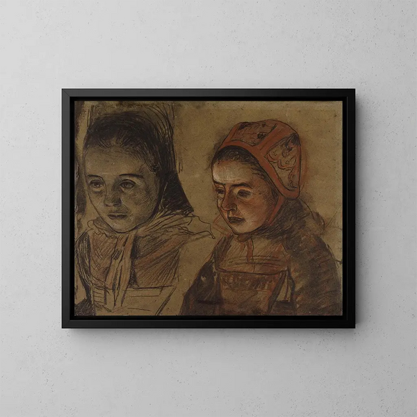 Bretonse meisjes - Charles Cottet — ingelijst kunstwerk aan de muur