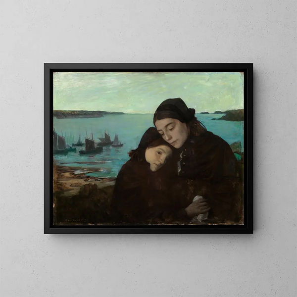 Rouw op Ouessant - Charles Cottet — ingelijst kunstwerk aan de muur