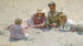 Kinderen aan de rand van de zee - Charles Courtney Curran — weergave van het kunstwerk