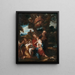 De Heilige Familie tijdens de vlucht naar Egypte, bediend door de engelen - Charles de La Fosse — ingelijst kunstwerk aan de muur