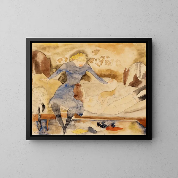 Nana die haar vriendin Satin bezoekt - Charles Demuth — ingelijst kunstwerk aan de muur