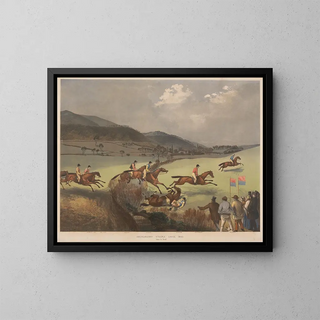 Charles Denton - Abergavenny Steeple Chase Taking the Brook  Dearest Mae The Nun Pontiff General Physician Thurgarton Ploughboy.webp