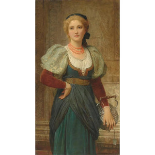 Charles Edward Perugini - Portrait of a lady with a coral necklace.webp