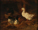 Eenden op een boerderij - Charles Émile Jacque — weergave van het kunstwerk