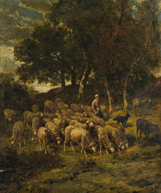 Charles Emile Jacque - Shepherdess And Her Flock.webp