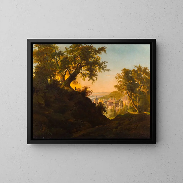 Het kasteel van Heidelberg - Charles Ferdinand Wimar — ingelijst kunstwerk aan de muur