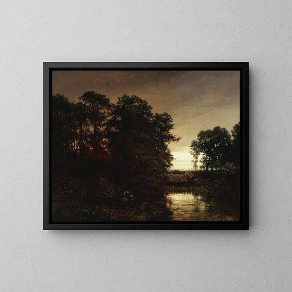 Landschap aan de waterkant - Charles François Daubigny — ingelijst kunstwerk aan de muur