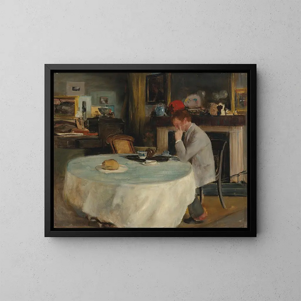 portret van Charles Ricketts geschilderd aan Kennington Road, Lambeth - Charles Haslewood Shannon — ingelijst kunstwerk aan de muur