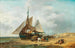 Ontladen van de zeilboten - Charles Hoguet — weergave van het kunstwerk