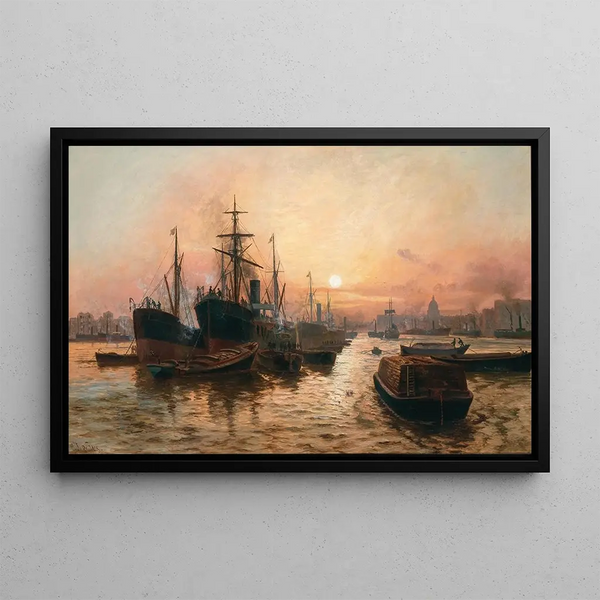 Charles John de Lacy - Steamboats in the Harbour of London.webp