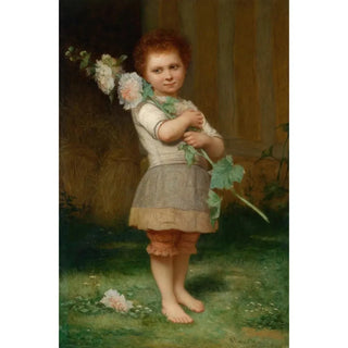 Charles Landelle - Mdchen mit einem Malvenzweig.webp