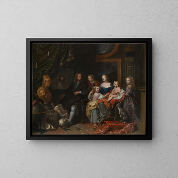 Everhard Jabach en zijn familie - Charles Le Brun — ingelijst kunstwerk aan de muur