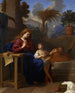 De Heilige Familie in Egypte - Charles Le Brun — weergave van het kunstwerk
