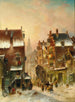 A Winter's Day in a Dutch Town - Charles Leickert — artwork view