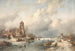 Winter scène - Charles Leickert — weergave van het kunstwerk