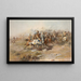 Het gevecht van Custer - Charles Marion Russell — ingelijst kunstwerk aan de muur