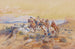 Kijkend naar het ijzeren paard - Charles Marion Russell — weergave van het kunstwerk