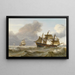 Schepen op ruwe zee - Charles Martin Powell — ingelijst kunstwerk aan de muur