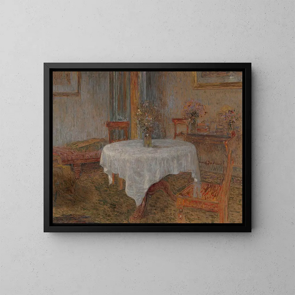 Binnen schilderij - Charles Mertens — ingelijst kunstwerk aan de muur