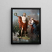 Apollon Painting, God of Light, Eloquence, Poetry, and Fine Arts with Urania, Muse of Astronomy - Charles Meynier — framed artwork on a wall