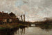 a Cloudy Day Painting along a Dutch canal - Charles Paul Gruppe — artwork view