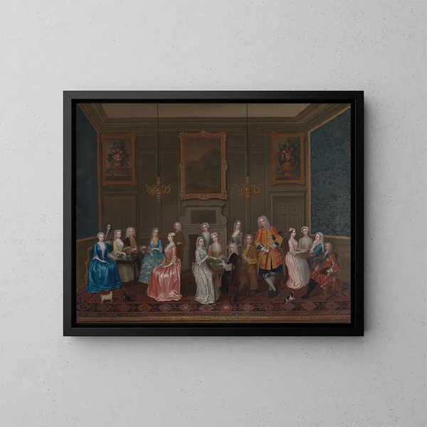 Thee thuis van Lord Harrington, Saint-James - Charles Philips — ingelijst kunstwerk aan de muur