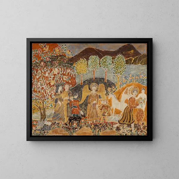 Engelen - Charles Prendergast — ingelijst kunstwerk aan de muur